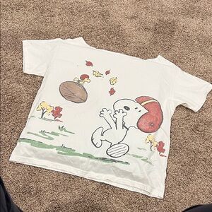 Hollister Tee with Snoopy Football Graphic and Red Helmet